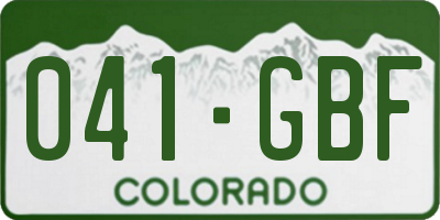 CO license plate 041GBF