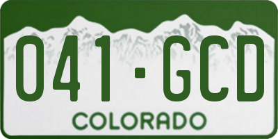 CO license plate 041GCD