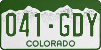 CO license plate 041GDY