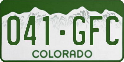 CO license plate 041GFC