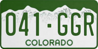 CO license plate 041GGR