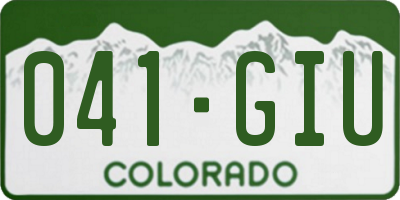 CO license plate 041GIU