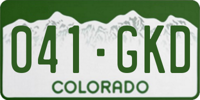 CO license plate 041GKD