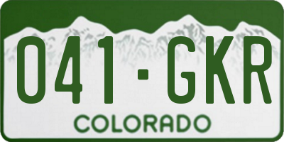 CO license plate 041GKR