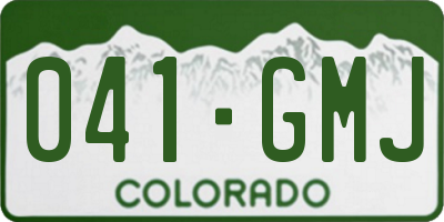 CO license plate 041GMJ