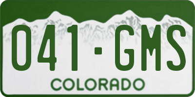 CO license plate 041GMS