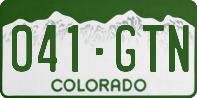 CO license plate 041GTN