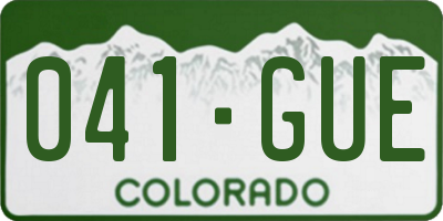 CO license plate 041GUE