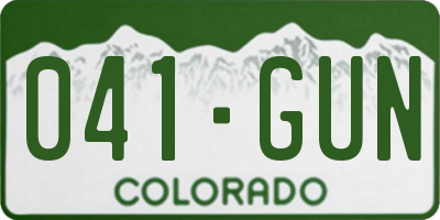 CO license plate 041GUN
