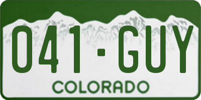CO license plate 041GUY