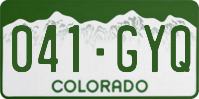 CO license plate 041GYQ