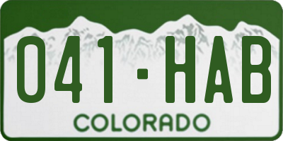 CO license plate 041HAB