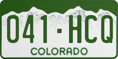 CO license plate 041HCQ