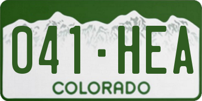 CO license plate 041HEA