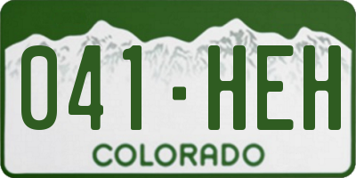 CO license plate 041HEH