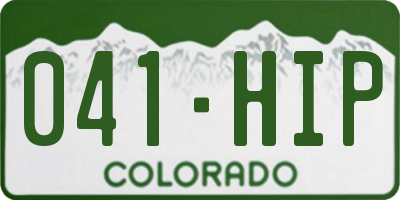 CO license plate 041HIP