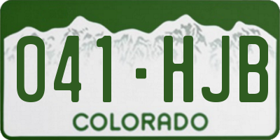 CO license plate 041HJB