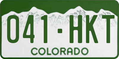 CO license plate 041HKT
