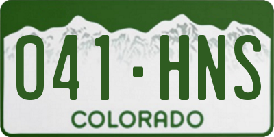 CO license plate 041HNS