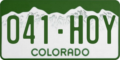 CO license plate 041HOY