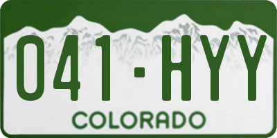 CO license plate 041HYY