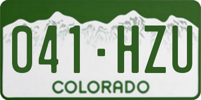 CO license plate 041HZU