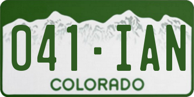 CO license plate 041IAN