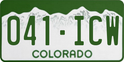 CO license plate 041ICW