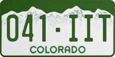 CO license plate 041IIT