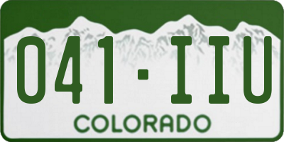 CO license plate 041IIU