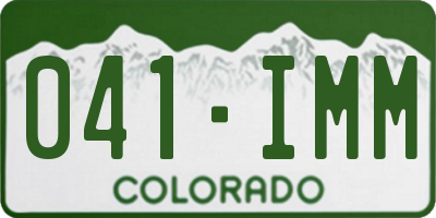 CO license plate 041IMM