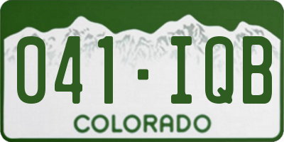 CO license plate 041IQB