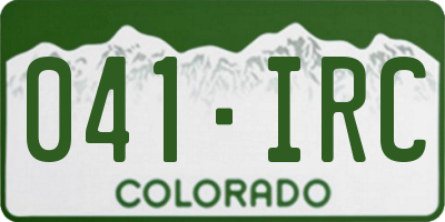 CO license plate 041IRC