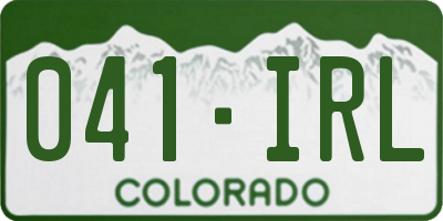 CO license plate 041IRL