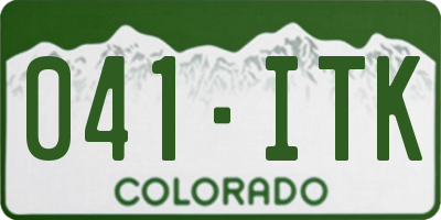 CO license plate 041ITK