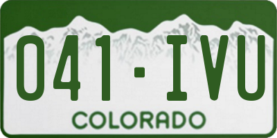 CO license plate 041IVU