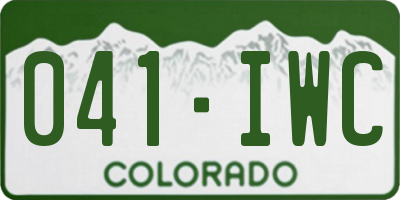 CO license plate 041IWC