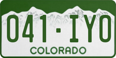 CO license plate 041IYO