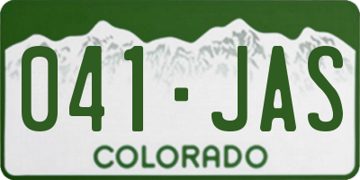 CO license plate 041JAS