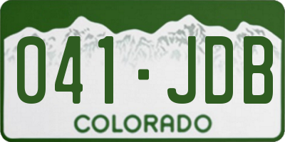 CO license plate 041JDB