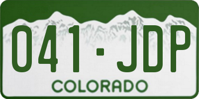 CO license plate 041JDP