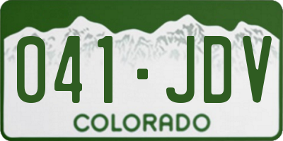 CO license plate 041JDV
