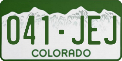CO license plate 041JEJ