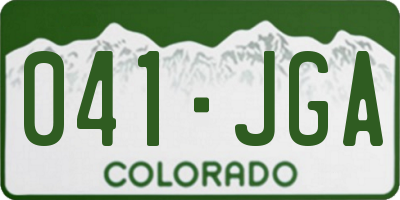 CO license plate 041JGA