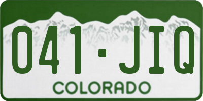 CO license plate 041JIQ