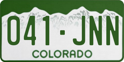 CO license plate 041JNN
