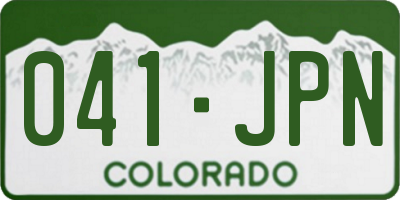 CO license plate 041JPN