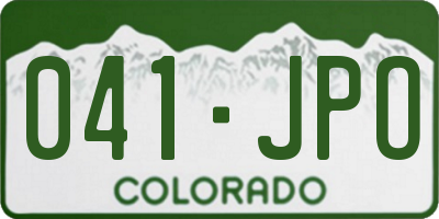 CO license plate 041JPO