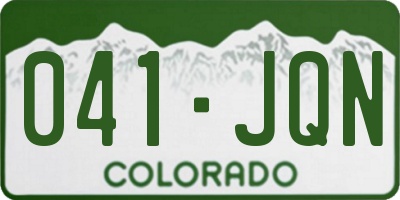 CO license plate 041JQN