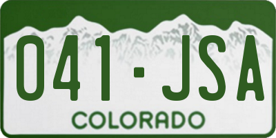 CO license plate 041JSA